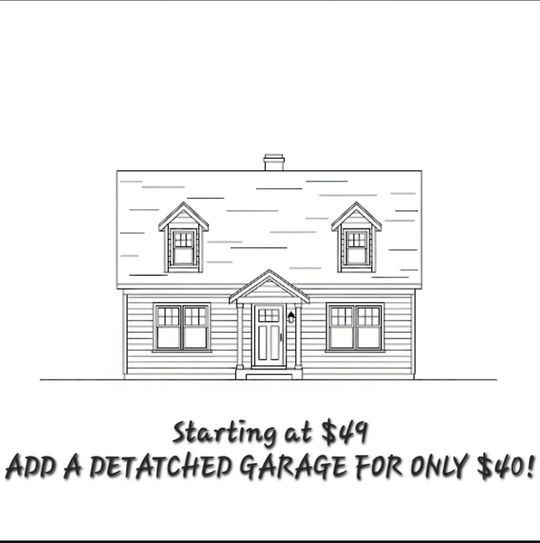 1 Story Ranch with Gutters on 2 Sides - $49